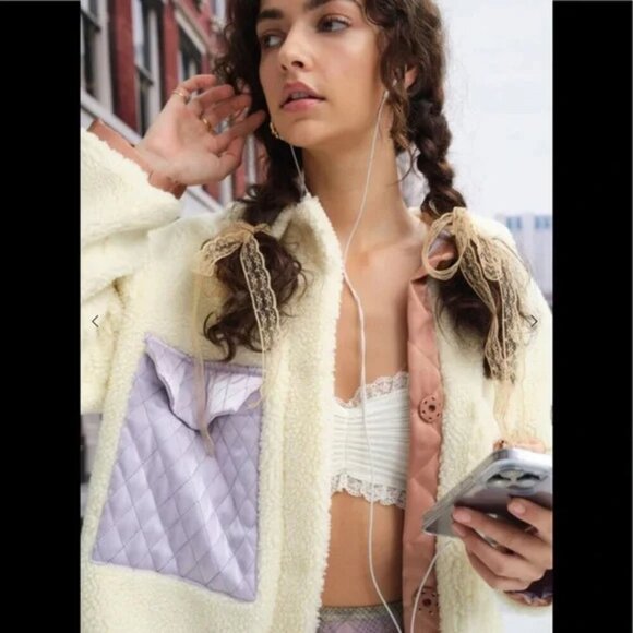 New! For Love And Lemons Cream Katrina Jacket Size Medium nbnn - Picture 9 of 10